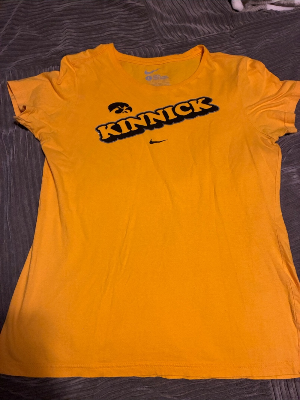 Nike Women's Yellow 'Kinnick' Short Sleeve Tee